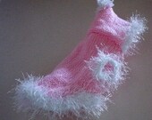 XXS Pink Hoody With White Eyelash Trim