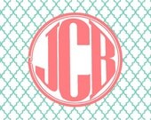 Moroccan Tile Monogram Folded Notecards