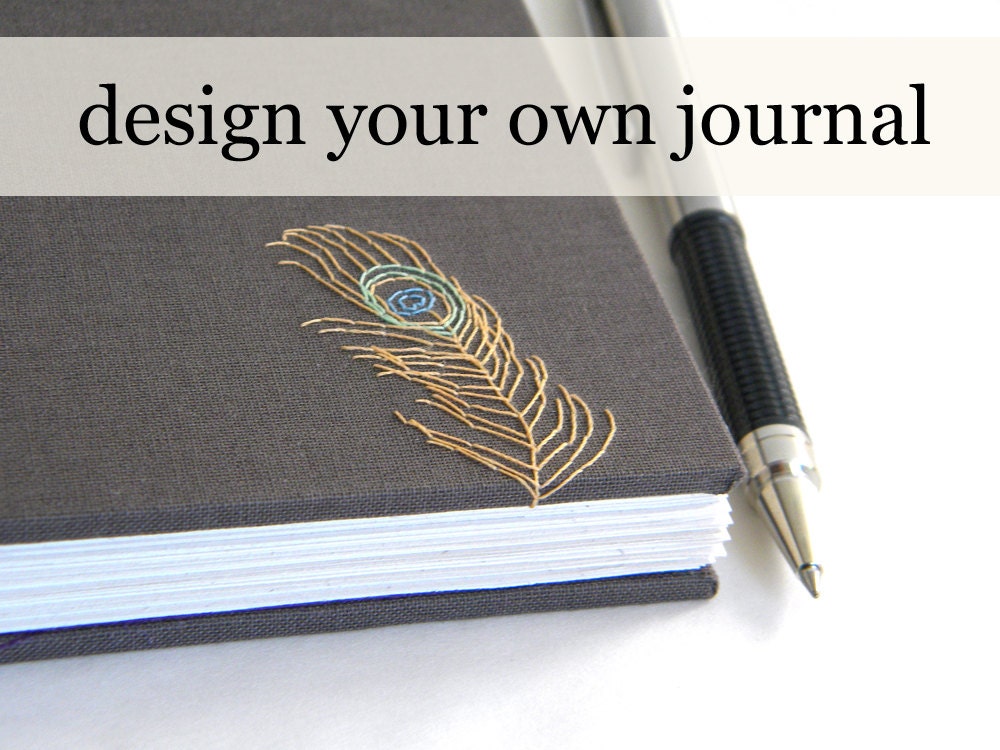 Custom Journal - Embroidered and Handmade - Personalized Journal with Embroidered Cover - Lined or Unlined