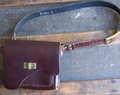 Small Mahogany Leather Belt Bag Festival Bag