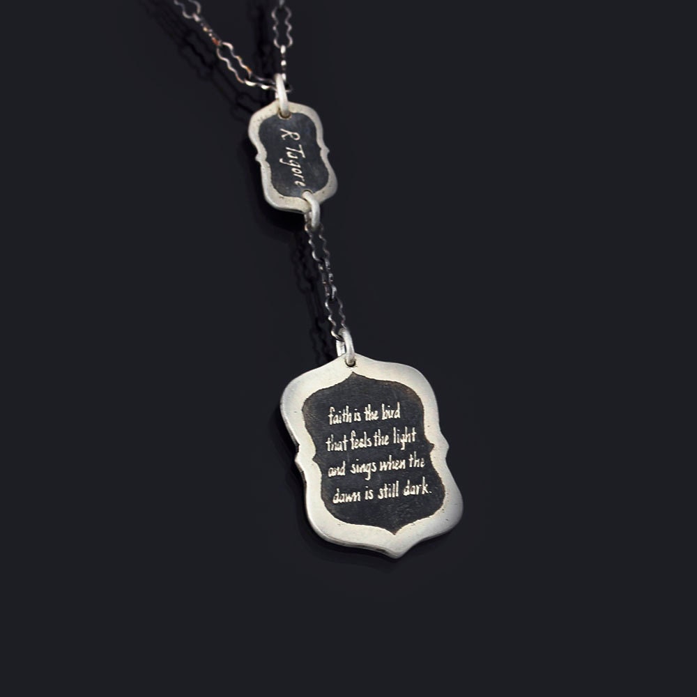Faith Inspirational Quote Necklace - Tagore
