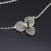 Hydrangea Blossom Necklace - Oxidized Sterling Silver Flower Imprint
