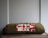 vintage patched wool blanket