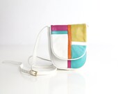 Vintage Colorblock Leather Crossbody Bag