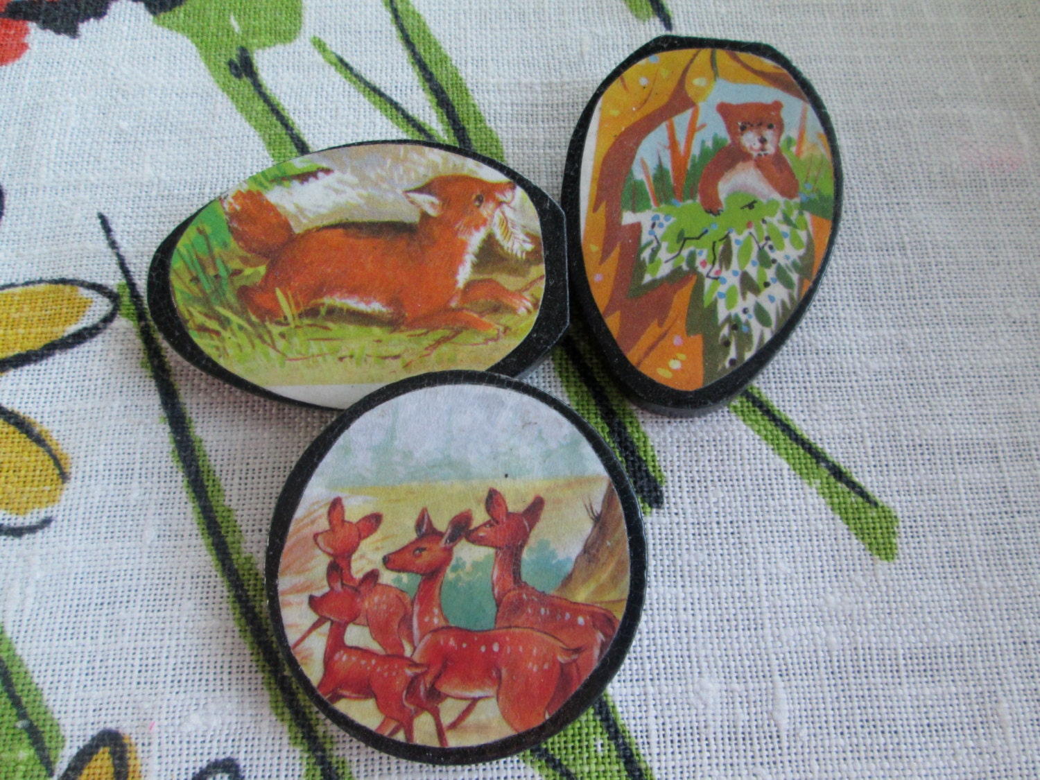 Fox, Deer, and Bear pin set