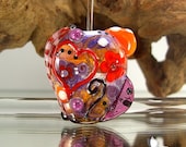 1 handmade lampwork bead focal -- free-formed -- SRA -- glass -- A r t   &   H e a r t  -- Calypsos Beads -- Silke Buechler