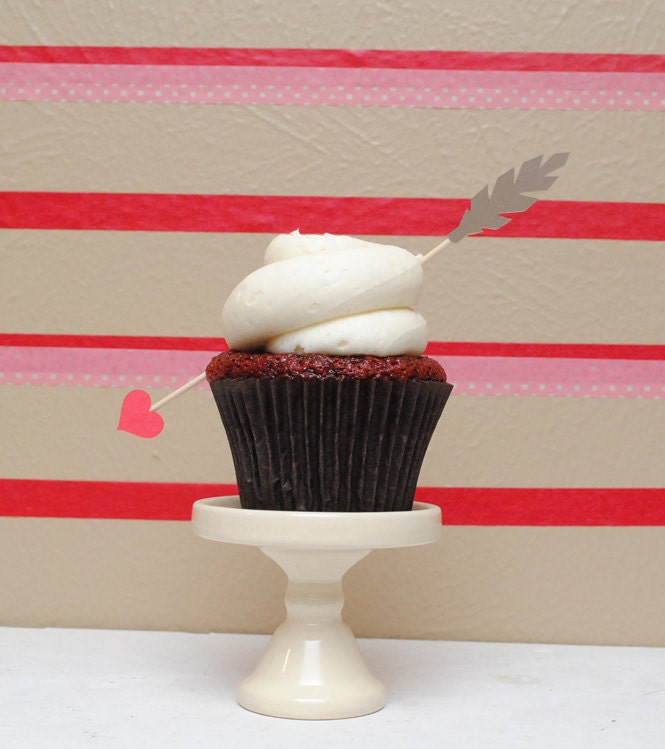 Valentine's Day Cupid's Arrow cupcake toppers - set of 12 Il_570xn