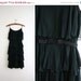50% off Shop Closing Sale 1950s Five Tier Black Cocktail Dress . Party Dress . Chiffon