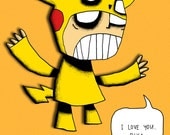 Creep-achu Pikachu Art Print Video Game Illustration Nintendo