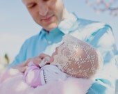 Ivory Lace Bonnet for Newborn Photography  --  Ready to Ship
