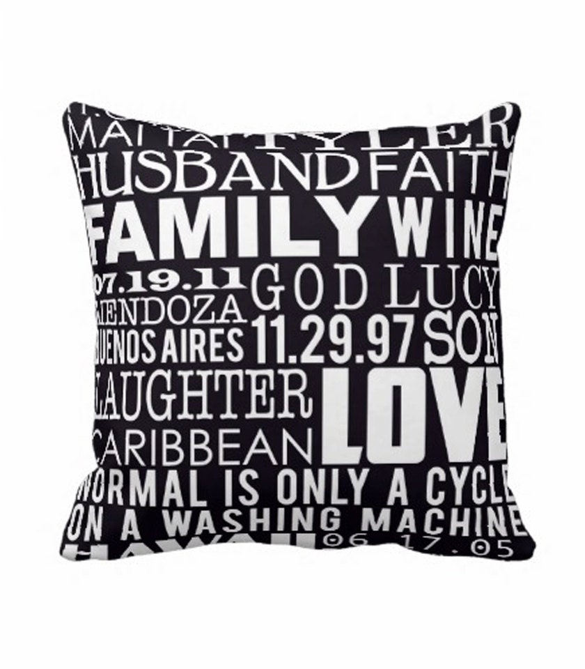 Custom Designed Large Pillow Unique Gift Idea Personalized text 14X14