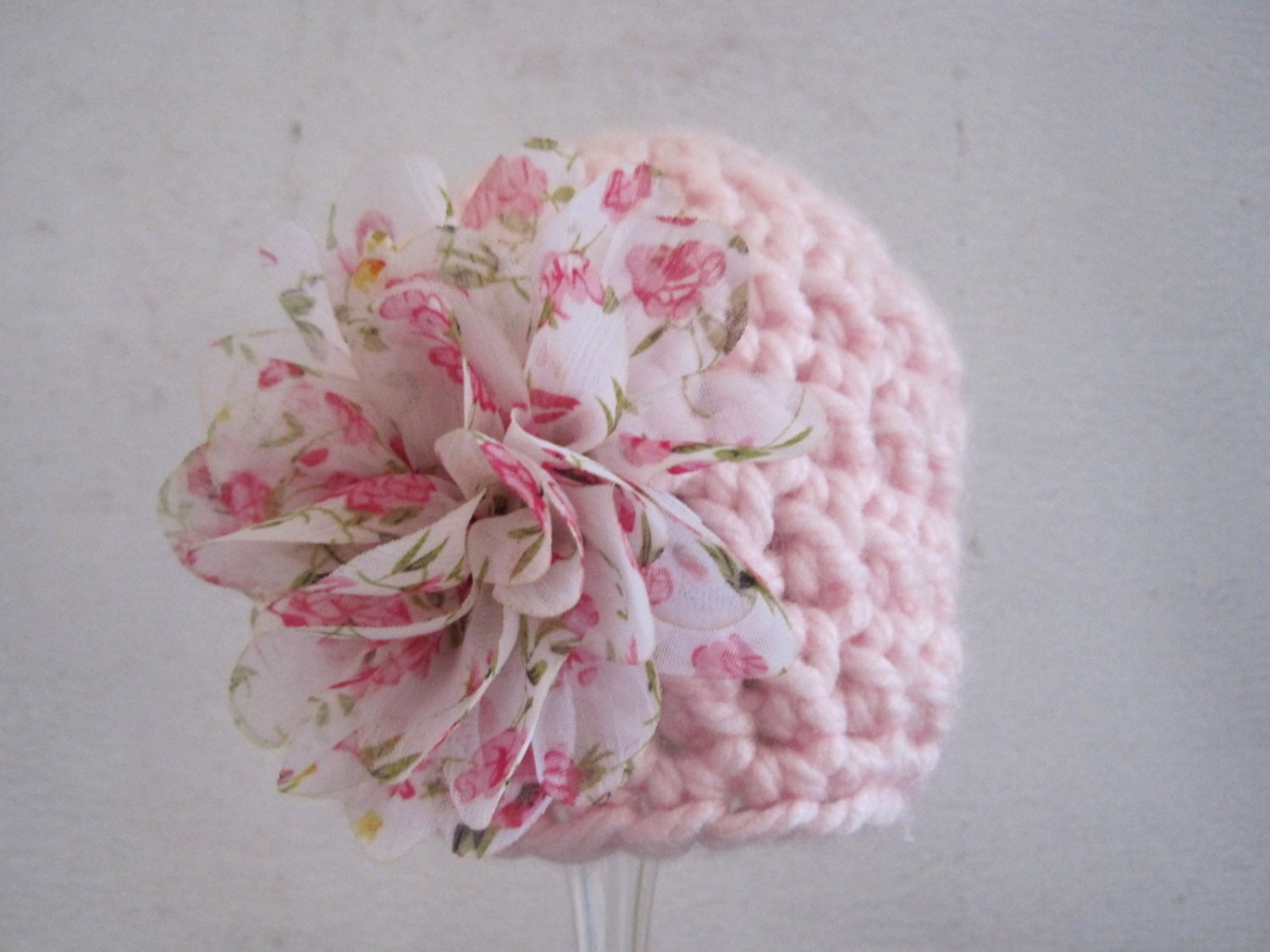 Crochet Baby Girl Hat, Crochet Baby Hat, Newborn Girl Hat, Infant Girl Hat, Baby Girl Beanie, Photo Prop, Pink, Baby Flower Hat