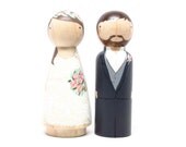 The Original - Custom Peg Doll Wedding Cake toppers Goose Grease - wooden dolls Fair Trade