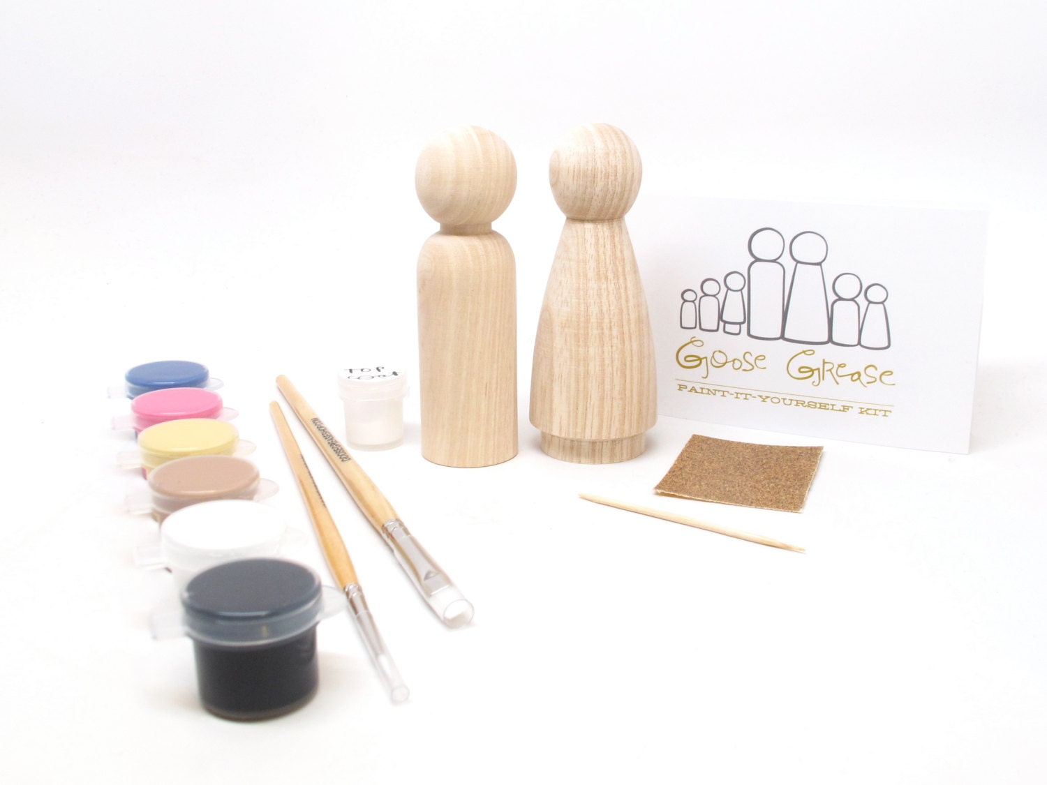 Do-It-Yourself Wedding Cake Topper Kit in a Bag // Fair Trade Wooden Cake Toppers Wedding Decor Bride Groom