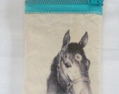 Horse portrait cell phone key ring wallet