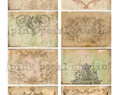 Set of 8 Grungy Frame ATC Backgrounds aLTeReD HaNG TaGs BooK JouRNaL SCRaPBooKiNG