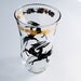 glass printed gold and black gazelles decorative drinking glass vase tumbler cocktail glass mid century