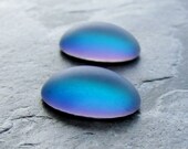 Sale-See Store Announcement-Glass Cabochon-Czech Matte Glass Cabochon-Vulcano-18 x 13-2