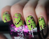 A Dot Mess - Circle Dot Glitter Polish-  0.5 oz Full Sized Bottle
