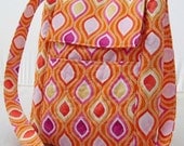 Cross Body Mini Messenger Bag Hot Pink Orange Bright