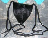 Renaissance Padded Black Damask Codpiece with Ties