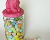 Repurposed Bunny Jar, Easter Decoration, Cute Bunny Jellybean Holder