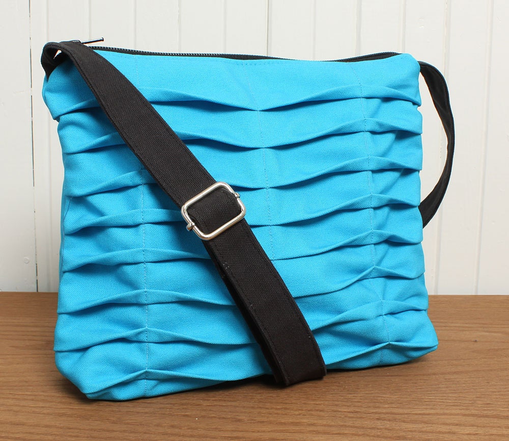 Crossbody Tote Bag Sling Style in Teal Blue Purse