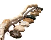 Beach Stones Pebbles Fossils - Ready to Use River Rock Charms Organic Pendant Charms  - "Toasted Coconut" by StoneMe