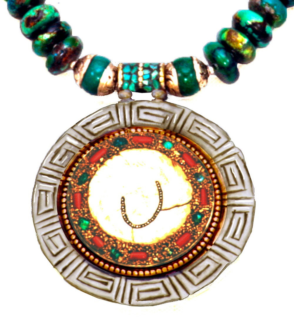 2-in-1 Reversible Nepalese Pendant & Turquoise