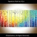 56" Large abstract landscape birch oil painting rainbow colors Heavy Texture Impasto Birch Trees Wall Décor by QIQIGALLERY