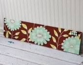 8.5 inch x 36 inch Unframed Magnet Board with Brown Snowflower Fabric