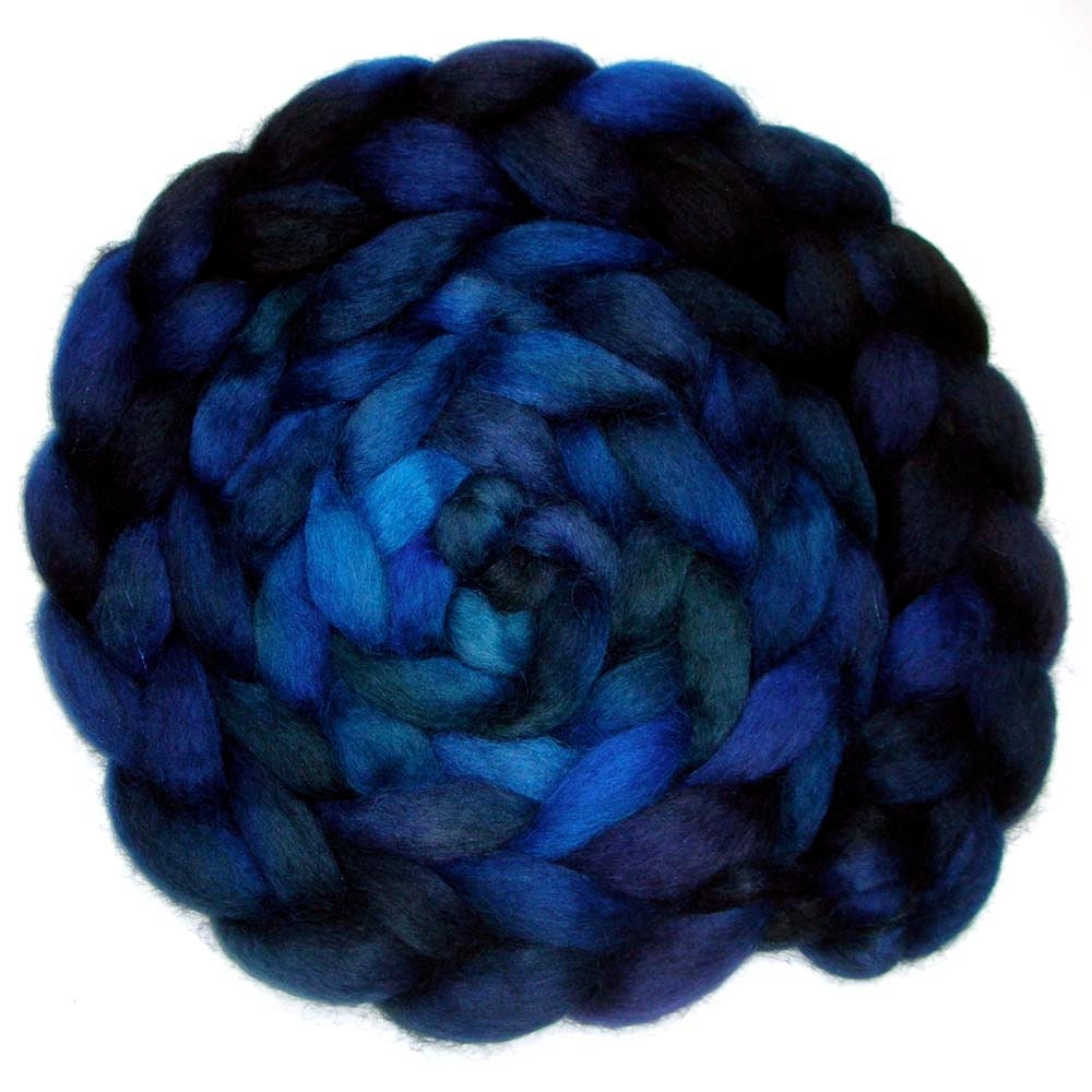 Wensleydale Combed Top - Dark Sapphire, 6.4 oz.