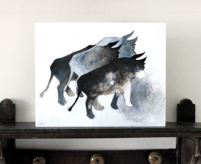 Flagship - Original Painting Bull Art
