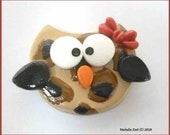 NEW Polymer Clay Leopard Print Owl Bead or Bow Center
