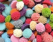 10pc you choose tiny chrysanthemum 9mm resin flower cabochons, 18 colors, perfect for making stud earrings and rings