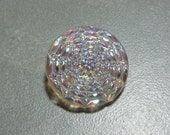 Vintage Iridescent Crystal AB Glass Button with Spiderweb Design 23mm (1)