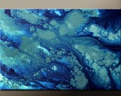 Abstract Canvas Art Painting 36x24 Original Modern Contemporary Blue Paintings by Destiny Womack - dWo - In The Night Sky