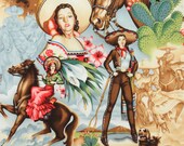 COWGIRL Fabric Alexander Henry CHARRAS Cream Bright Quilt Fabric - 1 Yard
