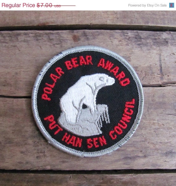 SALE // SALE // vintage c. 1960s-70s Boy Scouts Polar Bear Award patch badge