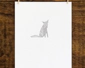 Chevron Fox-  Original 8x10 Drawing