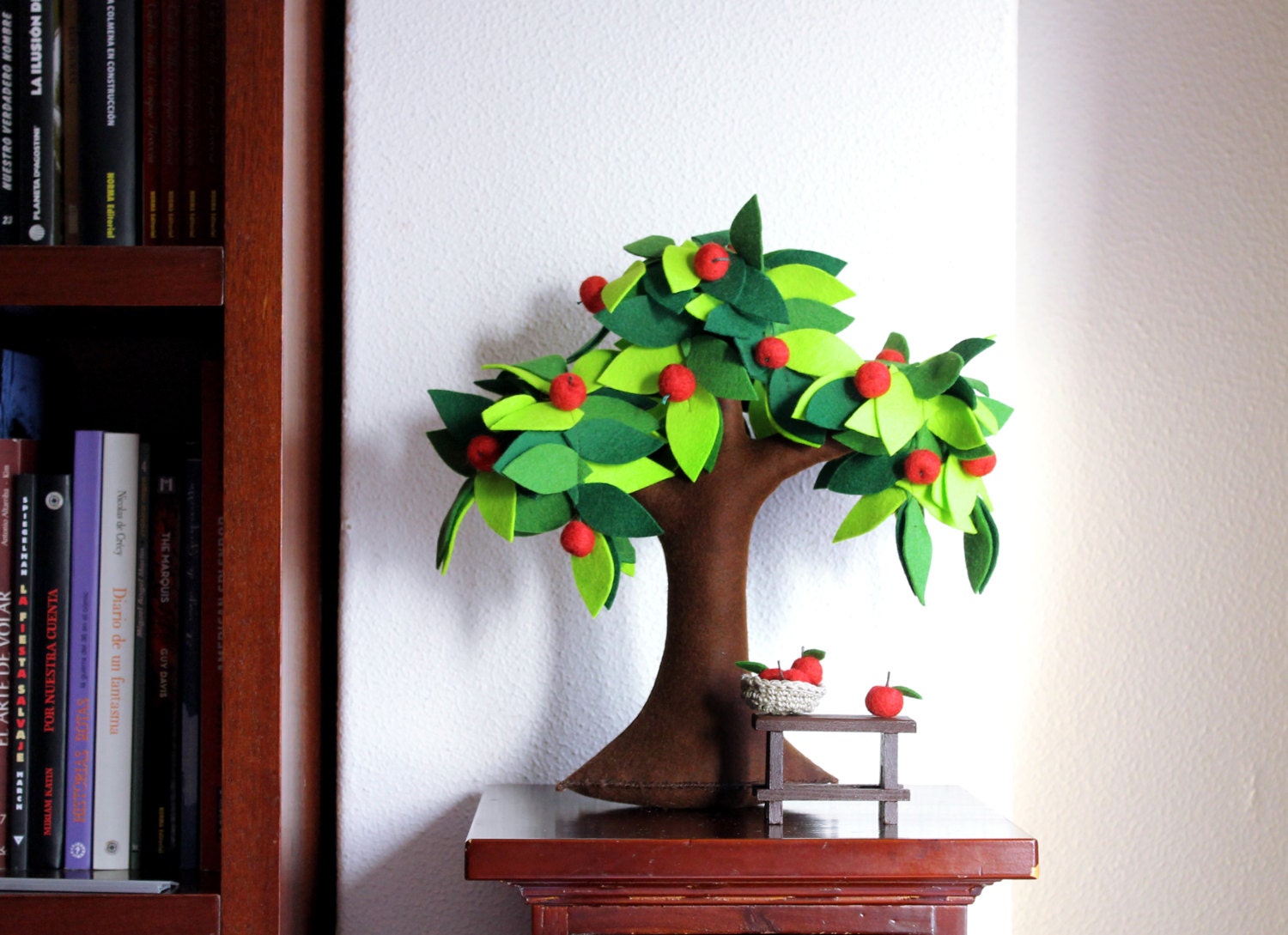 Apple tree - Felt Tree - Fiber Art - Soft sculpture - Room Decor