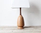 Ceramic & Teak Table Lamp