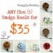 Badge Reel Badge Holder Retractable ID Badge Holder - Natural Wood - Smile