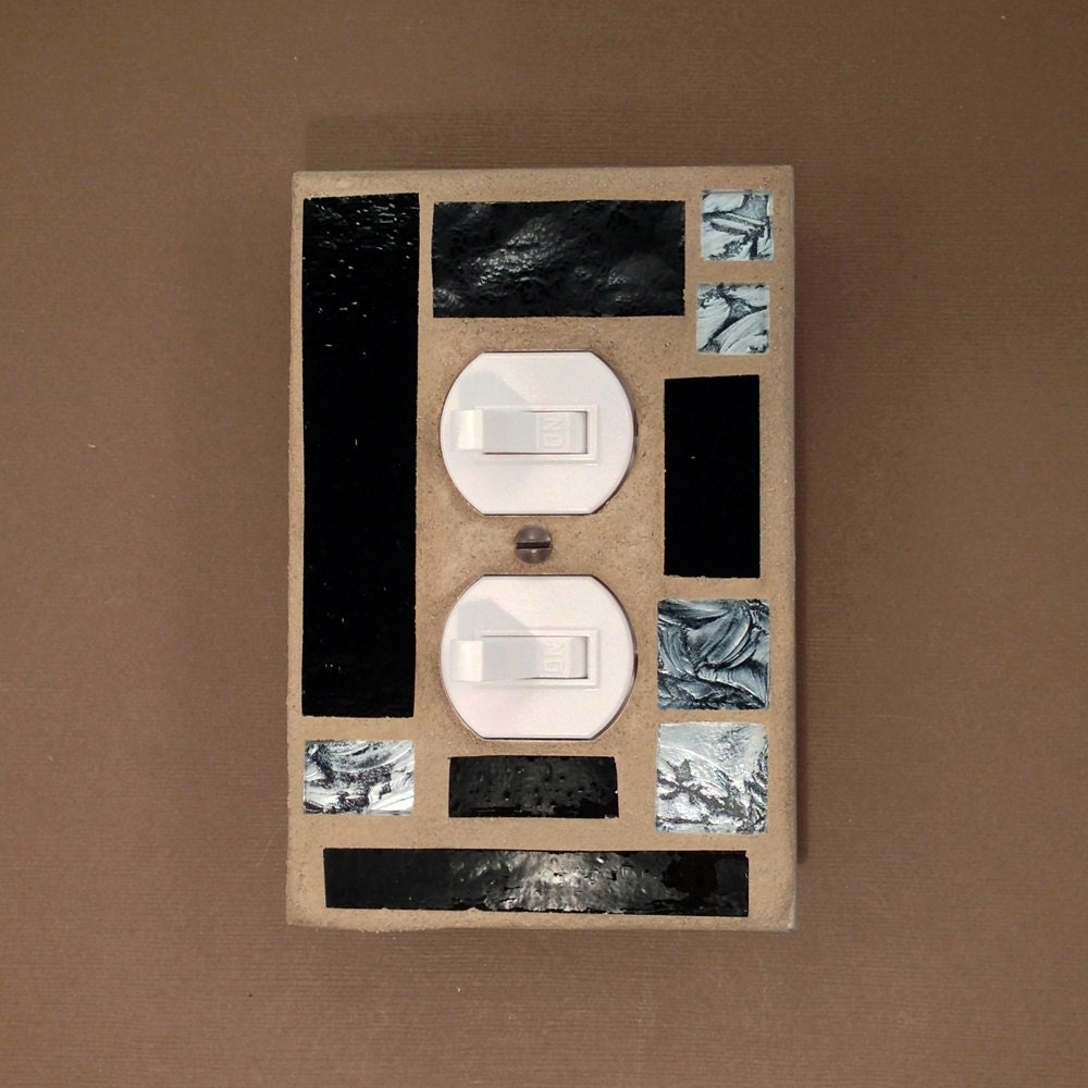 Stacked Toggle Switch Plate Single Outlet by JudyEvansCollection