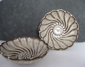 Stoneware Clay Bowls Handmade Molded from Vintage Glassware