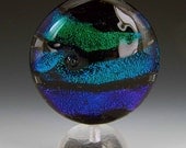 Lampwork Dichroic Bead pendant blue and teal handmade focal