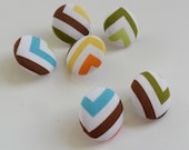 Chevron - Decorative Fabric Covered Push Pin Thumbtack Set