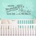 Vinyl Wall Decal - How wonderful life is now that you're in the world - nursery decor