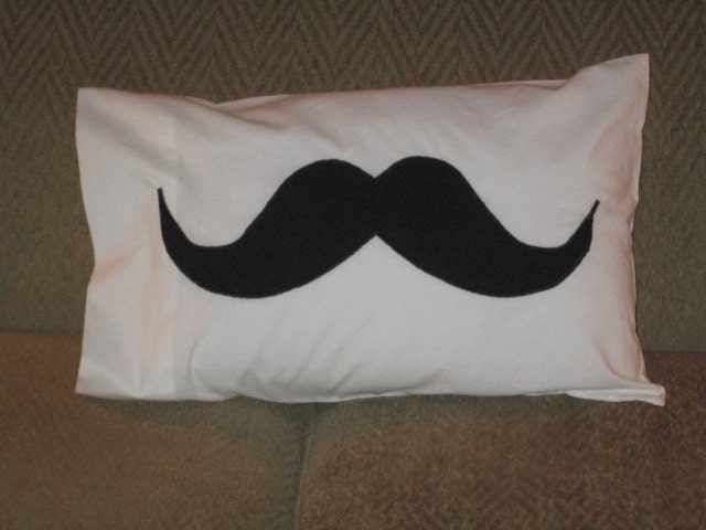 Travel Sized Mustache Pillow Case