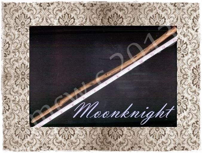 Wood Witch Wand "MoonKnight" (Oak Wood) OOAK